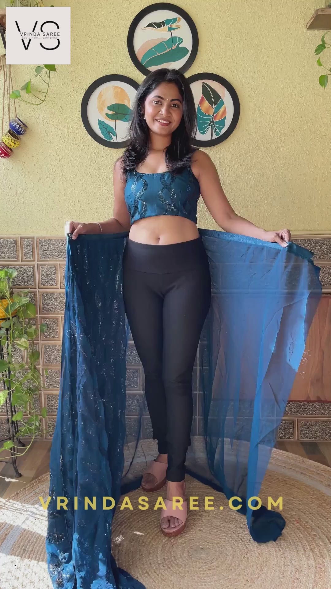 Styling Saree with Leggings Pant - YouTube